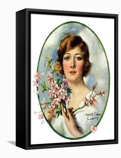 "Woman and Dogwood,"May 1, 1926-William Haskell Coffin-Framed Stretched Canvas