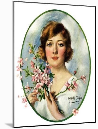 "Woman and Dogwood,"May 1, 1926-William Haskell Coffin-Mounted Giclee Print