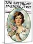 "Woman and Dogwood," Saturday Evening Post Cover, May 1, 1926-William Haskell Coffin-Mounted Giclee Print