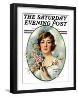 "Woman and Dogwood," Saturday Evening Post Cover, May 1, 1926-William Haskell Coffin-Framed Giclee Print