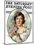 "Woman and Dogwood," Saturday Evening Post Cover, May 1, 1926-William Haskell Coffin-Mounted Giclee Print
