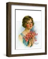 "Woman and Flowers,"June 12, 1926-William Haskell Coffin-Framed Giclee Print