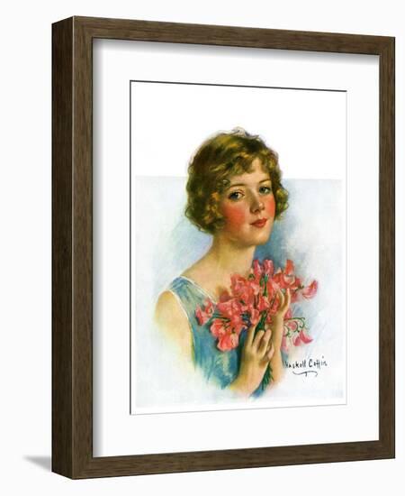 "Woman and Flowers,"June 12, 1926-William Haskell Coffin-Framed Giclee Print