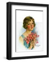 "Woman and Flowers,"June 12, 1926-William Haskell Coffin-Framed Giclee Print