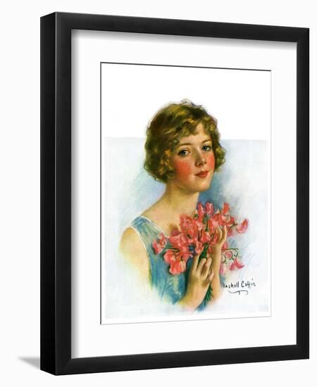 "Woman and Flowers,"June 12, 1926-William Haskell Coffin-Framed Giclee Print