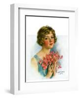 "Woman and Flowers,"June 12, 1926-William Haskell Coffin-Framed Giclee Print