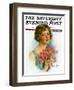 "Woman and Flowers," Saturday Evening Post Cover, June 12, 1926-William Haskell Coffin-Framed Giclee Print