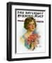 "Woman and Flowers," Saturday Evening Post Cover, June 12, 1926-William Haskell Coffin-Framed Giclee Print