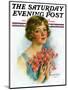 "Woman and Flowers," Saturday Evening Post Cover, June 12, 1926-William Haskell Coffin-Mounted Giclee Print