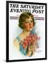 "Woman and Flowers," Saturday Evening Post Cover, June 12, 1926-William Haskell Coffin-Framed Giclee Print