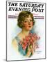 "Woman and Flowers," Saturday Evening Post Cover, June 12, 1926-William Haskell Coffin-Mounted Premium Giclee Print
