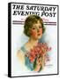 "Woman and Flowers," Saturday Evening Post Cover, June 12, 1926-William Haskell Coffin-Framed Stretched Canvas