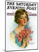 "Woman and Flowers," Saturday Evening Post Cover, June 12, 1926-William Haskell Coffin-Mounted Giclee Print
