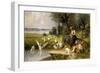 Woman and Geese; Madchen und Gansen-Adolf Ernst Meissner-Framed Giclee Print