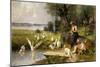 Woman and Geese; Madchen und Gansen-Adolf Ernst Meissner-Mounted Giclee Print