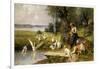 Woman and Geese; Madchen und Gansen-Adolf Ernst Meissner-Framed Giclee Print