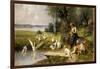 Woman and Geese; Madchen und Gansen-Adolf Ernst Meissner-Framed Giclee Print