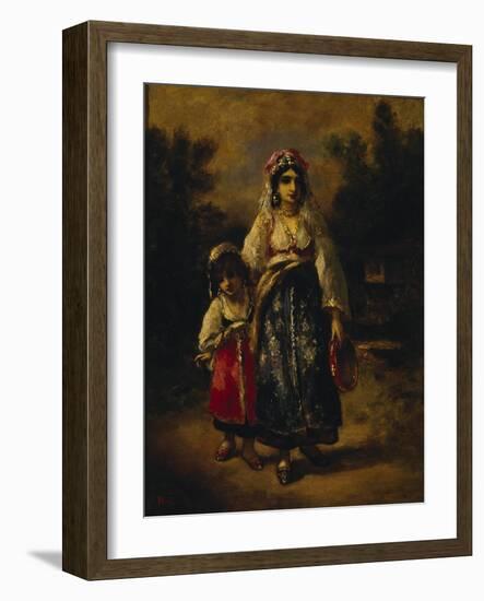 Woman and Girl, 1861 (Oil on Panel)-Narcisse Virgile Diaz de la Pena-Framed Giclee Print
