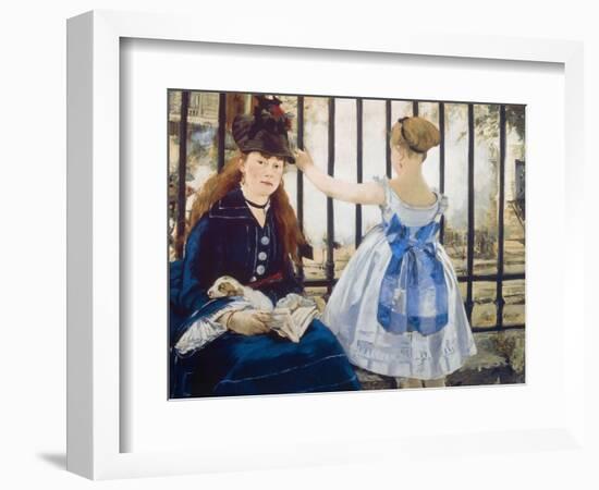 Woman and Girl at St. Lazare Train Station, 1873-Edouard Manet-Framed Giclee Print