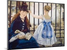 Woman and Girl at St. Lazare Train Station, 1873-Edouard Manet-Mounted Giclee Print