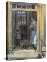 Woman and girl in doorway, 1919-Johan Fredrik Eckersberg-Stretched Canvas