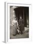 Woman and Girl with Sheepdog Outside a House, France-null-Framed Photographic Print