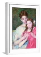 Woman and Girl-Mary Cassatt-Framed Art Print