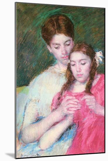 Woman and Girl-Mary Cassatt-Mounted Art Print