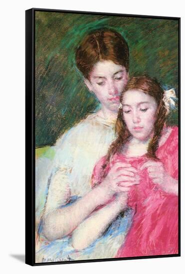 Woman and Girl-Mary Cassatt-Framed Stretched Canvas