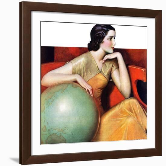 "Woman and Globe,"May 12, 1934-Wladyslaw Benda-Framed Giclee Print