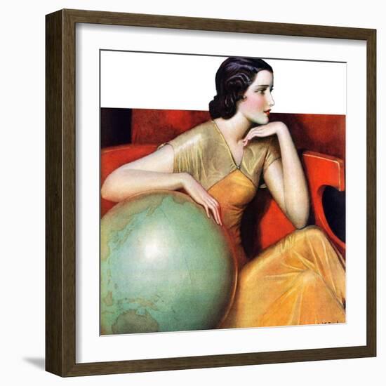 "Woman and Globe,"May 12, 1934-Wladyslaw Benda-Framed Giclee Print