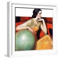 "Woman and Globe,"May 12, 1934-Wladyslaw Benda-Framed Giclee Print