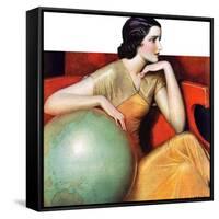 "Woman and Globe,"May 12, 1934-Wladyslaw Benda-Framed Stretched Canvas