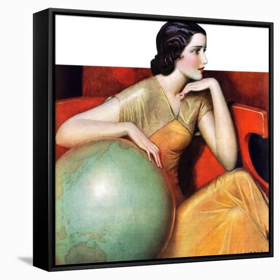"Woman and Globe,"May 12, 1934-Wladyslaw Benda-Framed Stretched Canvas