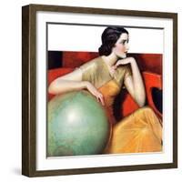 "Woman and Globe,"May 12, 1934-Wladyslaw Benda-Framed Premium Giclee Print