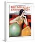 "Woman and Globe," Saturday Evening Post Cover, May 12, 1934-Wladyslaw Benda-Framed Giclee Print