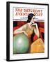 "Woman and Globe," Saturday Evening Post Cover, May 12, 1934-Wladyslaw Benda-Framed Giclee Print