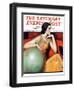 "Woman and Globe," Saturday Evening Post Cover, May 12, 1934-Wladyslaw Benda-Framed Giclee Print