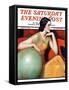 "Woman and Globe," Saturday Evening Post Cover, May 12, 1934-Wladyslaw Benda-Framed Stretched Canvas