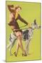 Woman and Great Dane-null-Mounted Art Print