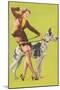 Woman and Great Dane-null-Mounted Art Print