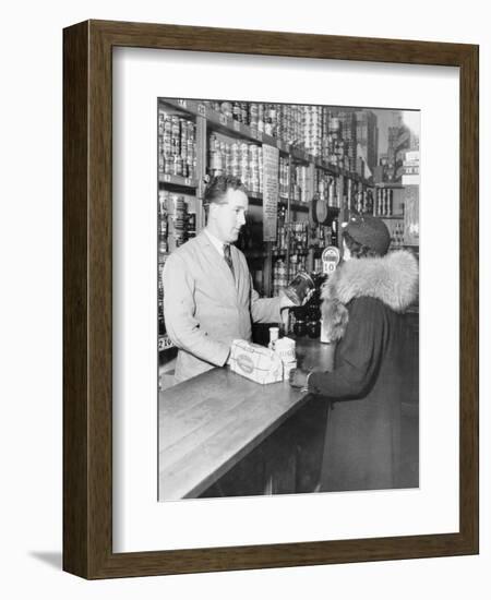 Woman and Grocer-Philip Gendreau-Framed Photographic Print