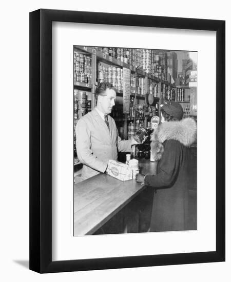 Woman and Grocer-Philip Gendreau-Framed Photographic Print