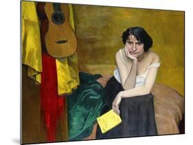 Woman and Guitar; Femme et Guitare, 1913-Félix Vallotton-Mounted Giclee Print