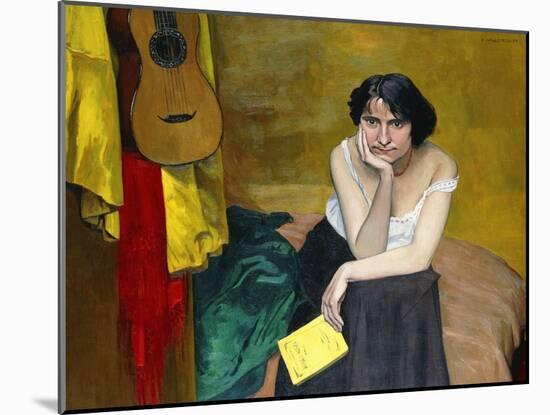 Woman and Guitar-Félix Vallotton-Mounted Giclee Print