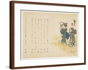 Woman and Her Attendant in Spring Field, C.1818-29-Sat? Gyodai-Framed Giclee Print