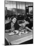 Woman and Her Daughter Eating in a Restaurant-Lisa Larsen-Mounted Premium Photographic Print