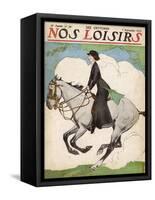 Woman and Her Daughter Go out for a Ride on Their Horses-Stanley Lloyd-Framed Stretched Canvas