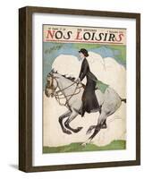 Woman and Her Daughter Go out for a Ride on Their Horses-Stanley Lloyd-Framed Photographic Print