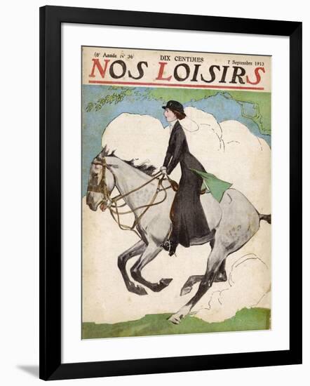 Woman and Her Daughter Go out for a Ride on Their Horses-Stanley Lloyd-Framed Premium Photographic Print